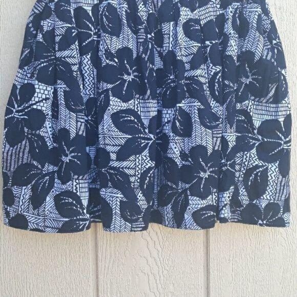 Twentyone Skirt Retro Mini Balloon Bubble Pockets Black White Flower Print Sz L - Picture 5 of 8